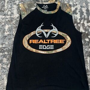 Real Tree and Mossy Oak cut off t-shirts. Good condition.